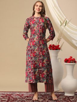 Gahan - Womens Pink Printed Regular Kurta with Palazzo