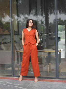 Gahan - Womens Viscose Rayon Straight Solid Co-Ord Set