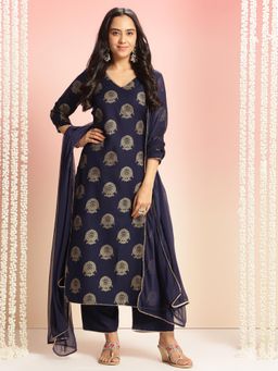 Gahan - Womens Floral Printed Regular Kurta with Palazzo & Dupatta