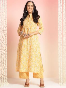 Gahan - Womens Floral Printed Straight Kurta with Palazzo