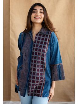Gahan - Womens Blue Rayon Blend Printed Shirt