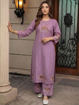 Gahan - Womens Ethnic Motifs Embroidered Regular Thread Work Kurta with Palazzo