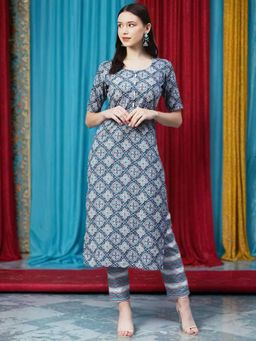Gahan - Womens Floral Printed Kurta with Pant