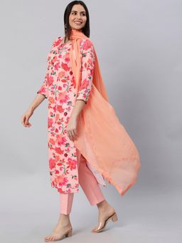 Gahan - Womens Floral Printed Kurta with Pant & Dupatta