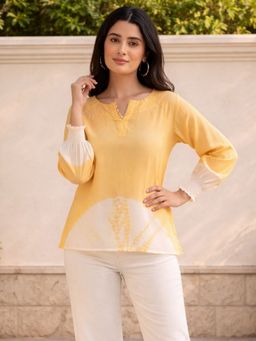 Maaesa - Women Hand Tie and Dye Casual Rayon Regular Fit Top