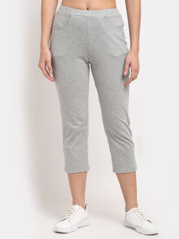 BRINNS - Women Grey Pure Cotton Capri