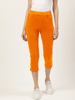 BRINNS - Women Orange Pure Cotton Capri