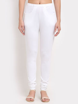 BRINNS - Women White Churidar Length Cotton Leggings