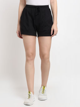 BRINNS - Women Black Regular Fit Cotton Shorts