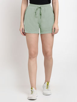 BRINNS - Women Green Regular Fit Cotton Shorts