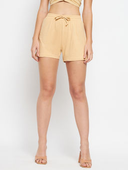 BRINNS - Women Beige Mid Rise Knitted Shorts