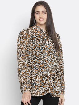 Oxolloxo - Sulit Happy Brown Animal Print Women Shirt
