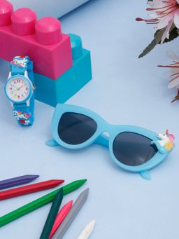 Stol'N - Unicorn Designed Sunglass & Wrist Watch- Blue