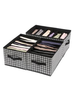 House of Quirk - Wardrobe Clothes Drawer Organizer With Handle Black (Set of 3)