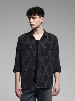 Jack & Jones - Men Black Textured Shirt