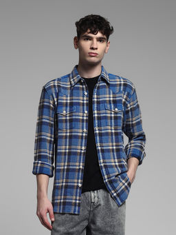 Jack & Jones - Men Blue Checks Shirt