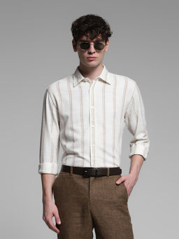 Jack & Jones - Men Beige Stripes Shirt