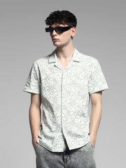 Jack & Jones - Men White Abstract Shirt