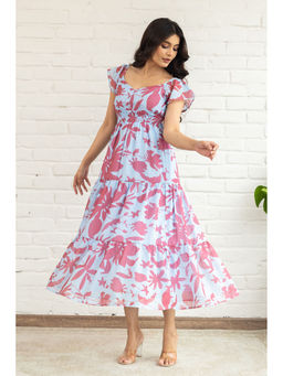 Polago Clothing - Pastel Tropical Midi Dress