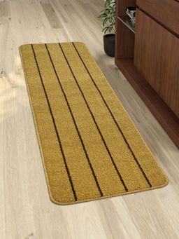 Saral Home - Polypropylene Striped Anti Skid Runner-Gold-45X120 Cm
