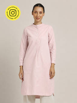 Saltpetre - Women Organic Plain Cotton Multi Pleated Tunic with Pant (Set of 2)