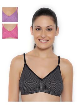 Floret - Pack Of 3 Printed T Shirt Bra - Multi-Color