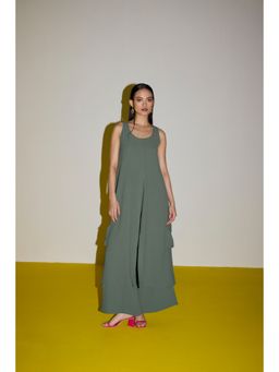 Sil-Sila - Me Again In Green Tunic with Palazzo (Set of 2)