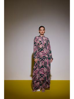 Sil-Sila - Unbothered In Pink Forest Print Kurta with Palazzo (Set of 2)