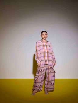 Sil-Sila - Goals In Pink Checks Co-Ord (Set of 2)