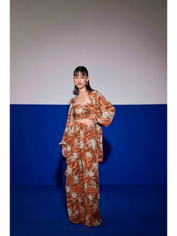 Sil-Sila - Goals In Orange Forest Print Co-Ord (Set of 3)