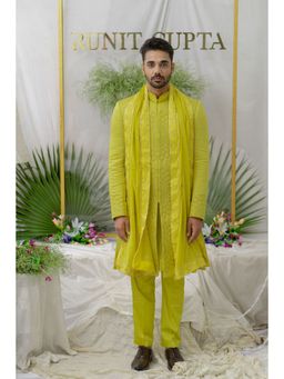 Runit Gupta - Yuvaan Fresh Green Embroidered Stole