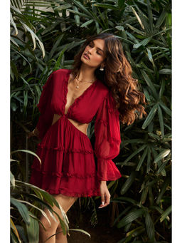 IT GIRL - Love Bite Maroon Dress