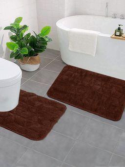 Saral Home - Cotton Anti-Slip Bathmat (50 x 80 cm, Brown)