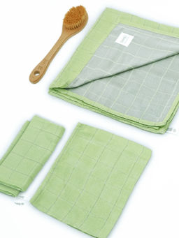 Doctor Towels - Green Banana Double Cloth Medium Bath Towel Set Pack of 4