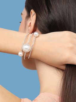 Sohi - Womens Gold Plated Pearls Party Bracelet (4447)