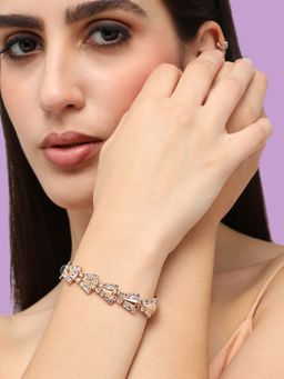 Sohi - Womens Gold Plated Designer Stone Party Bracelet (4449)