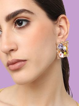 Sohi - Womens Gold Plated Party Designer Stone Stud (4018)