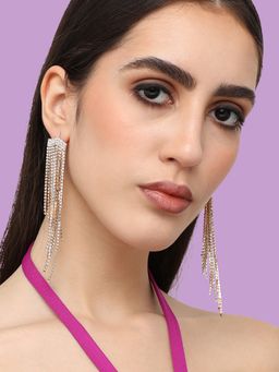 Sohi - Womens Silver Plated Designer Stone Party Drop Earring (4470)