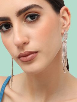 Sohi - Womens Silver Plated Designer Stone Party Drop Earring (4472)