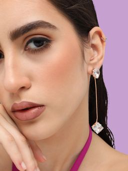 Sohi - Womens Silver Plated Designer Stone Party Drop Earring (4498)