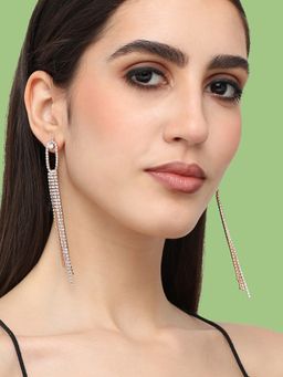 Sohi - Womens Silver Plated Designer Stone Party Drop Earring (4500)