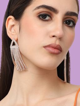 Sohi - Womens Gold Plated Designer Stone Party Drop Earring (4502)