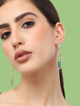 Sohi - Womens Gold Plated Designer Stone Party Drop Earring (4520)