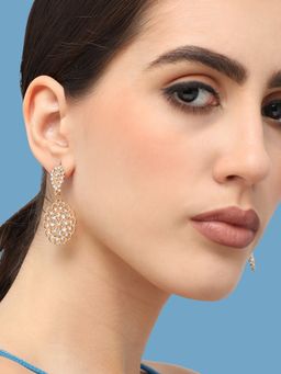 Sohi - Womens Silver Plated Designer Stone Party Drop Earring (4521)