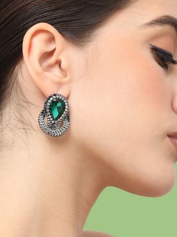 Sohi - Womens Gold Plated Designer Stone Party Stud (4524)