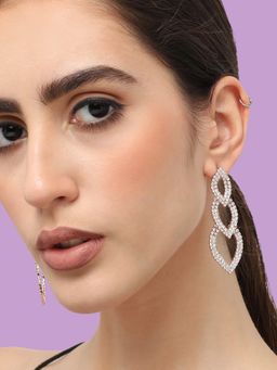 Sohi - Womens Silver Plated Designer Stone Party Drop Earring (4539)