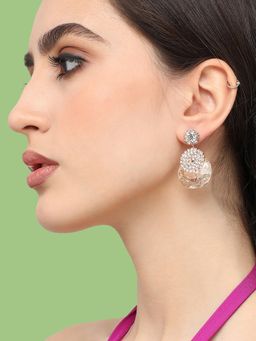 Sohi - Womens Gold Plated Designer Stone Party Drop Earring (4541)