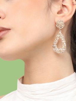 Sohi - Womens Gold Plated Designer Stone Party Drop Earring (4578)
