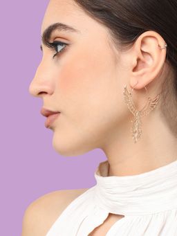 Sohi - Womens Gold Plated Designer Party Hoop Earring (4606)