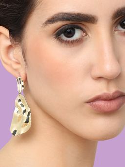 Sohi - Womens Gold Plated Party Designer Stone Drop Earring (6884)